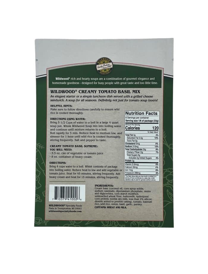 Creamy Tomato Basil Soup Mix With Basmati Rice And Wild Rice - Image 2